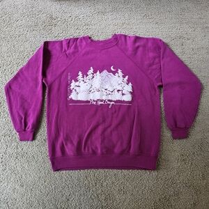 Mt. Hood Oregon 80's Vintage Magenta Sweatshirt